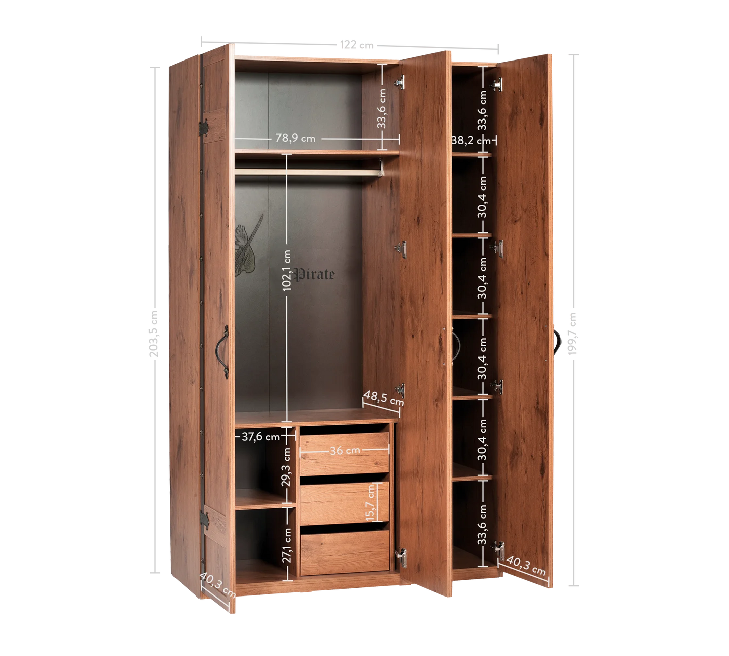 Детски трикрилен гардероб Pirate