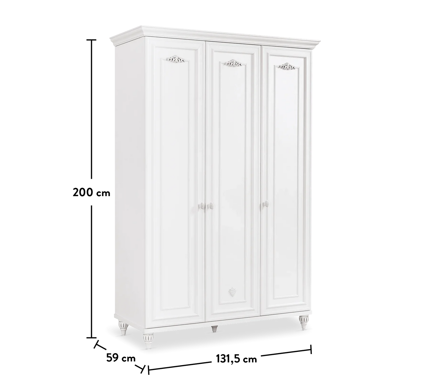 Детски трикрилен гардероб Romantica