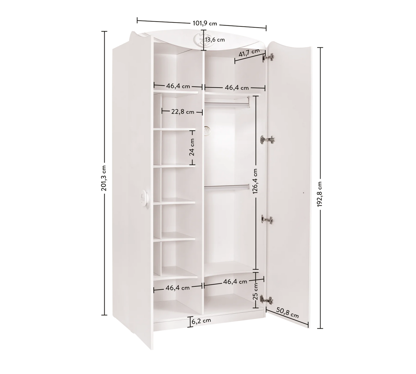 Детски двукрилен гардероб Baby Cotton Sl