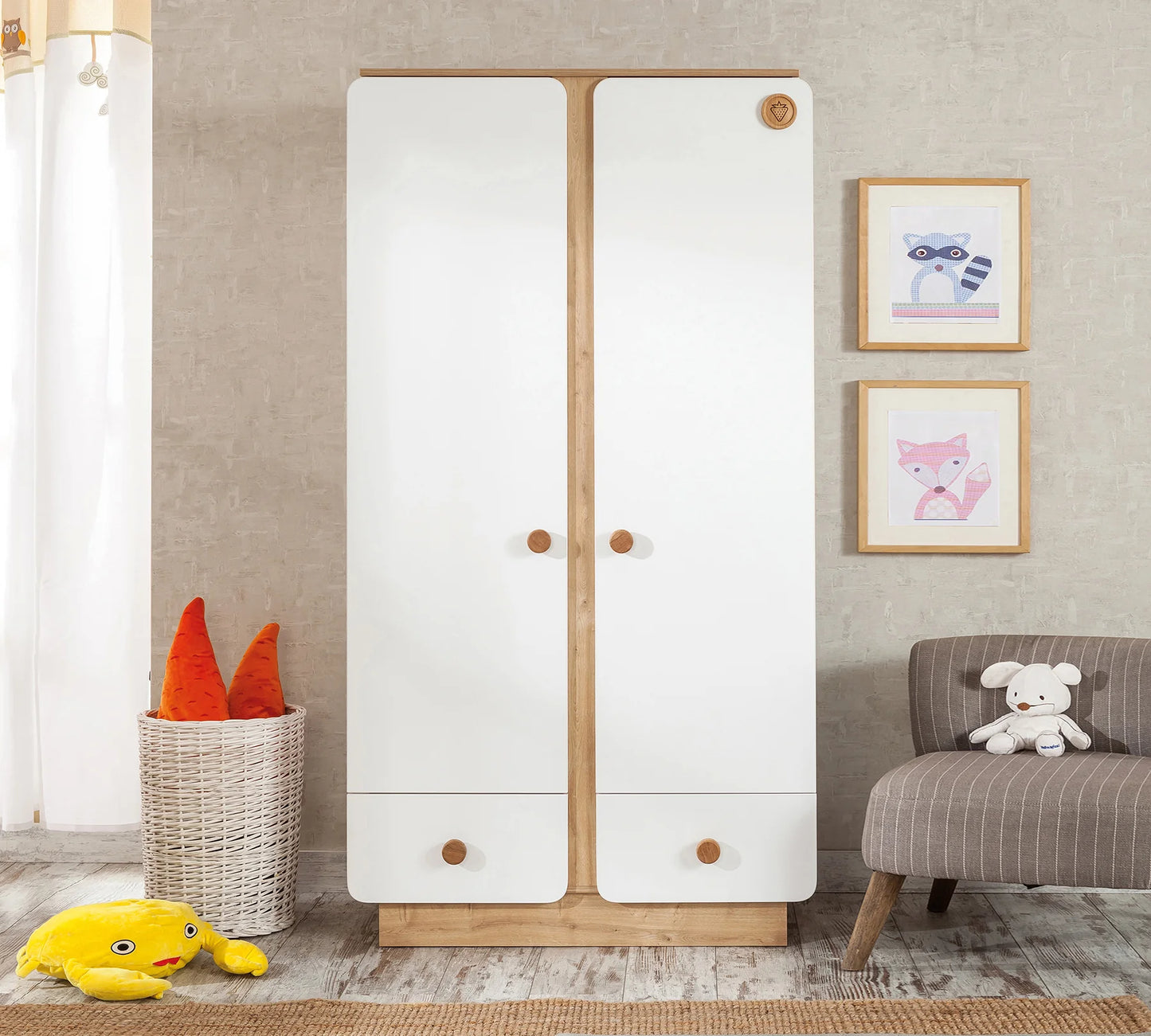 Детски двукрилен гардероб Natura Baby