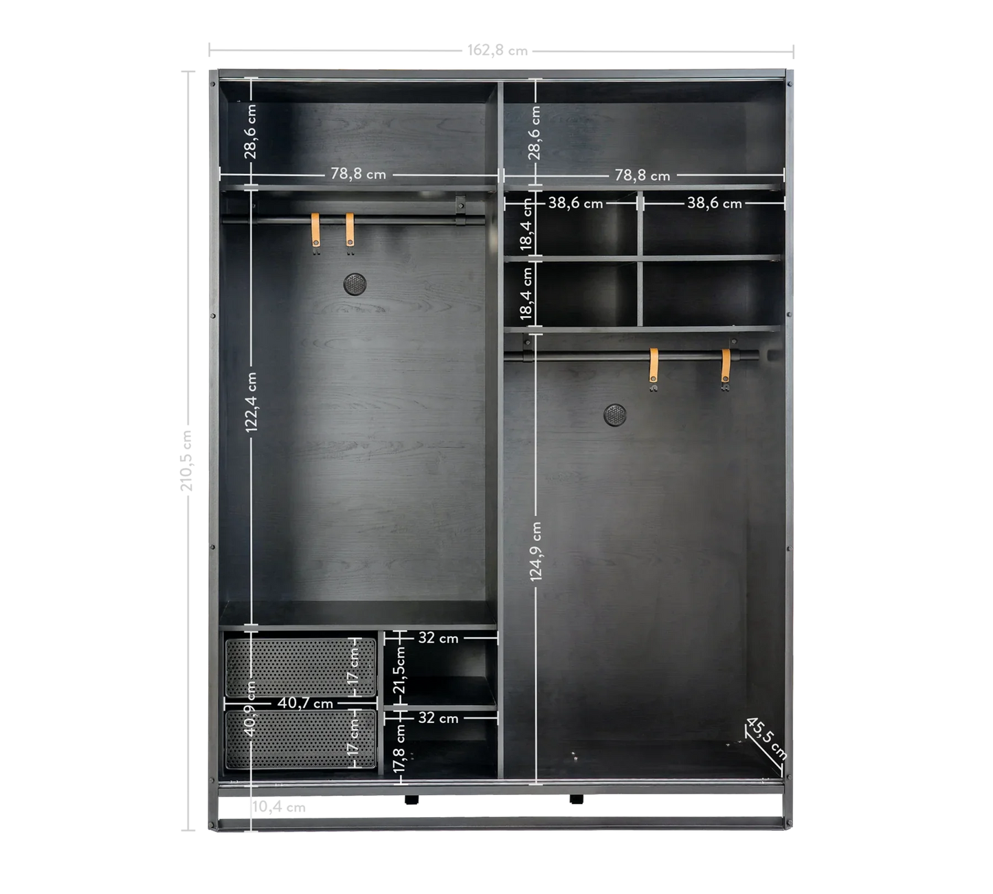 Гардероб с плъзгащи врати Dark Metal