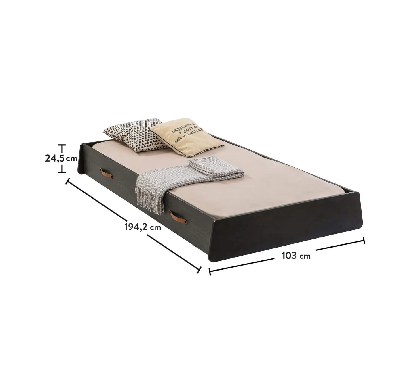 Издърпващо легло Dark Metal (90х190см)