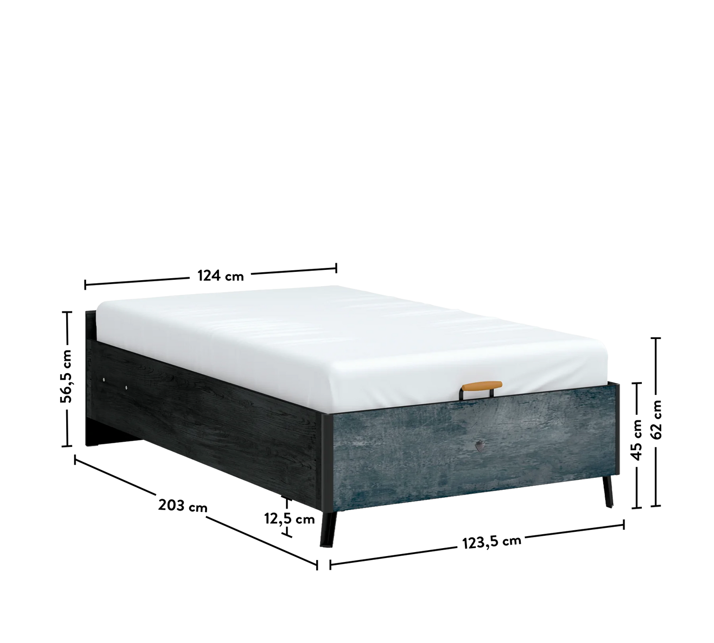 Легло с база без табла Dark Metal (120/200см)