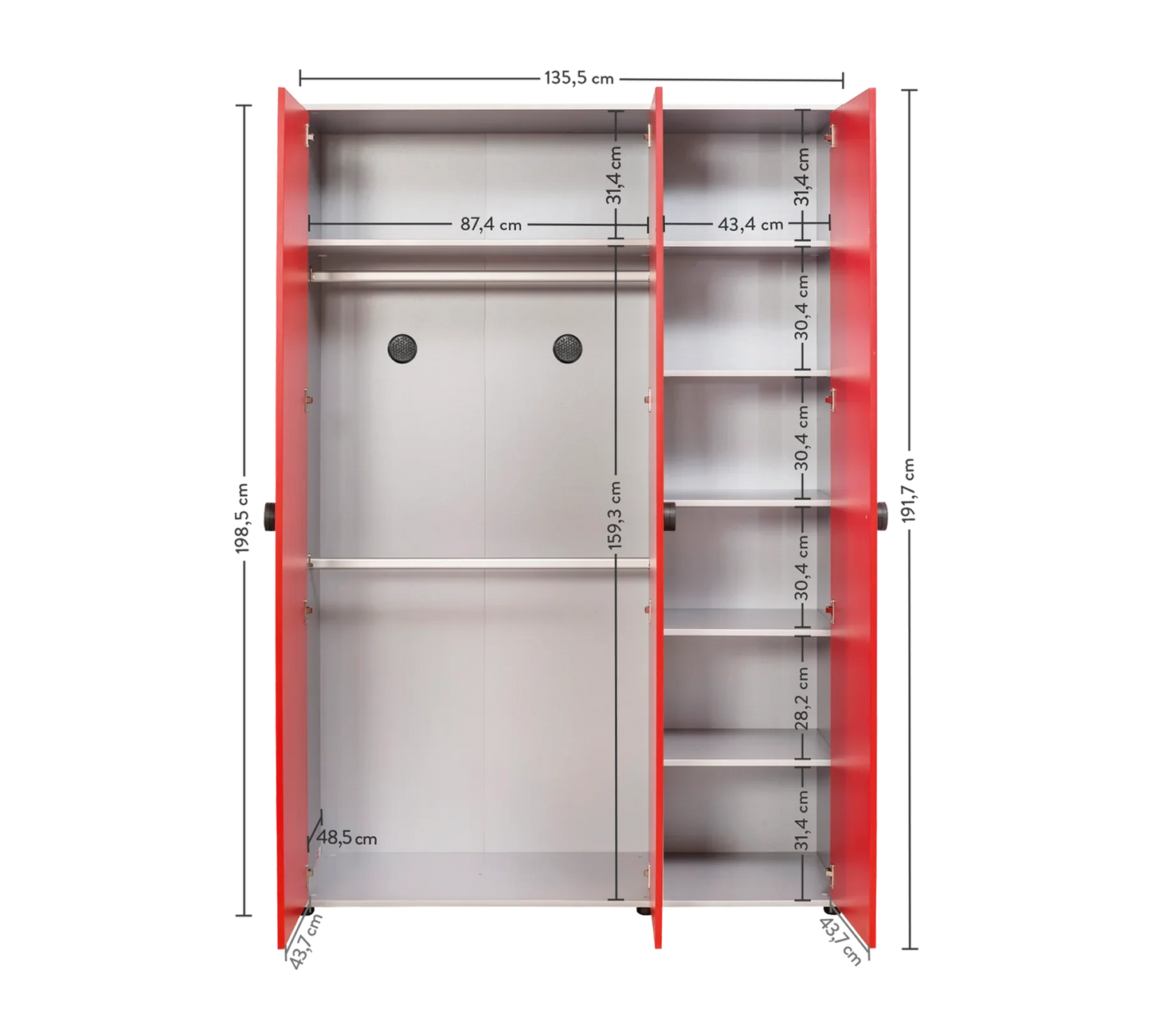 Детски трикрилен гардероб Race Cup