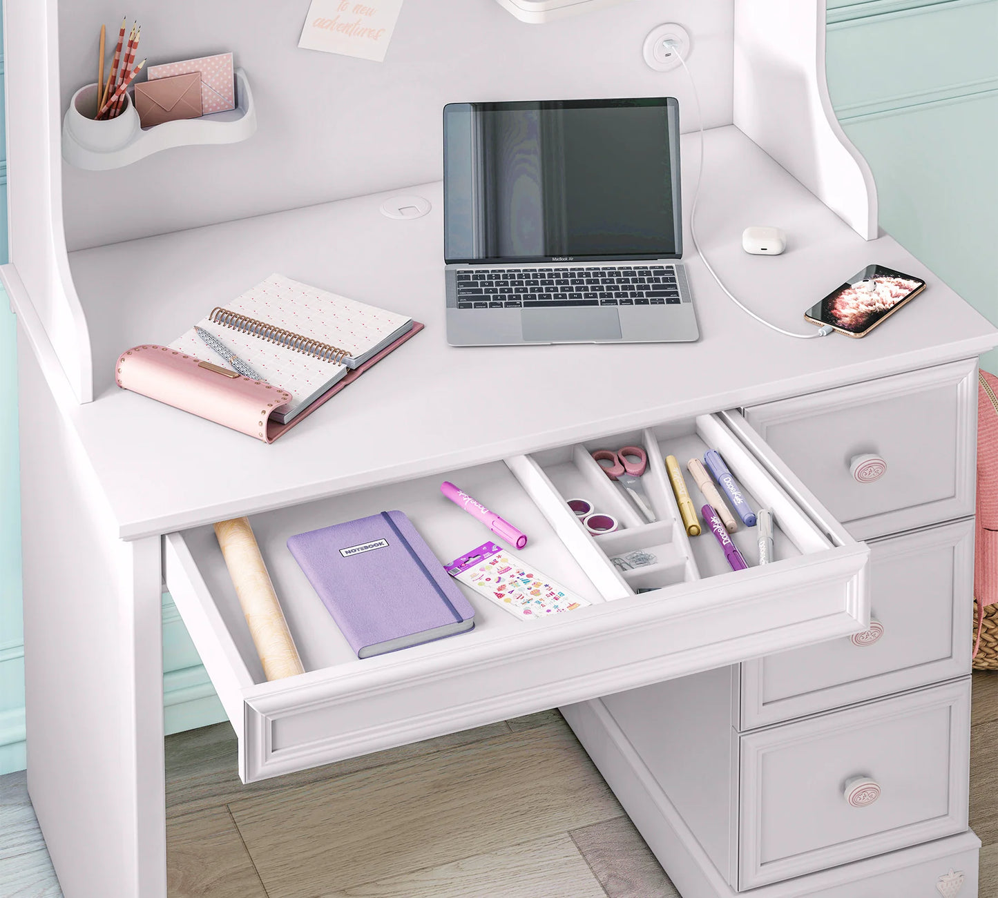 Ученическо бюро Rustic White