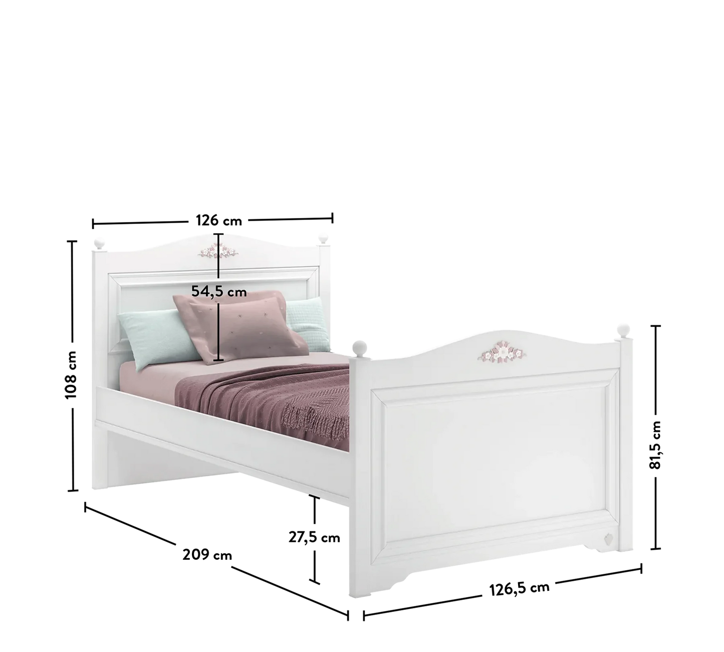 Детско легло Rustic White (120x200 см)