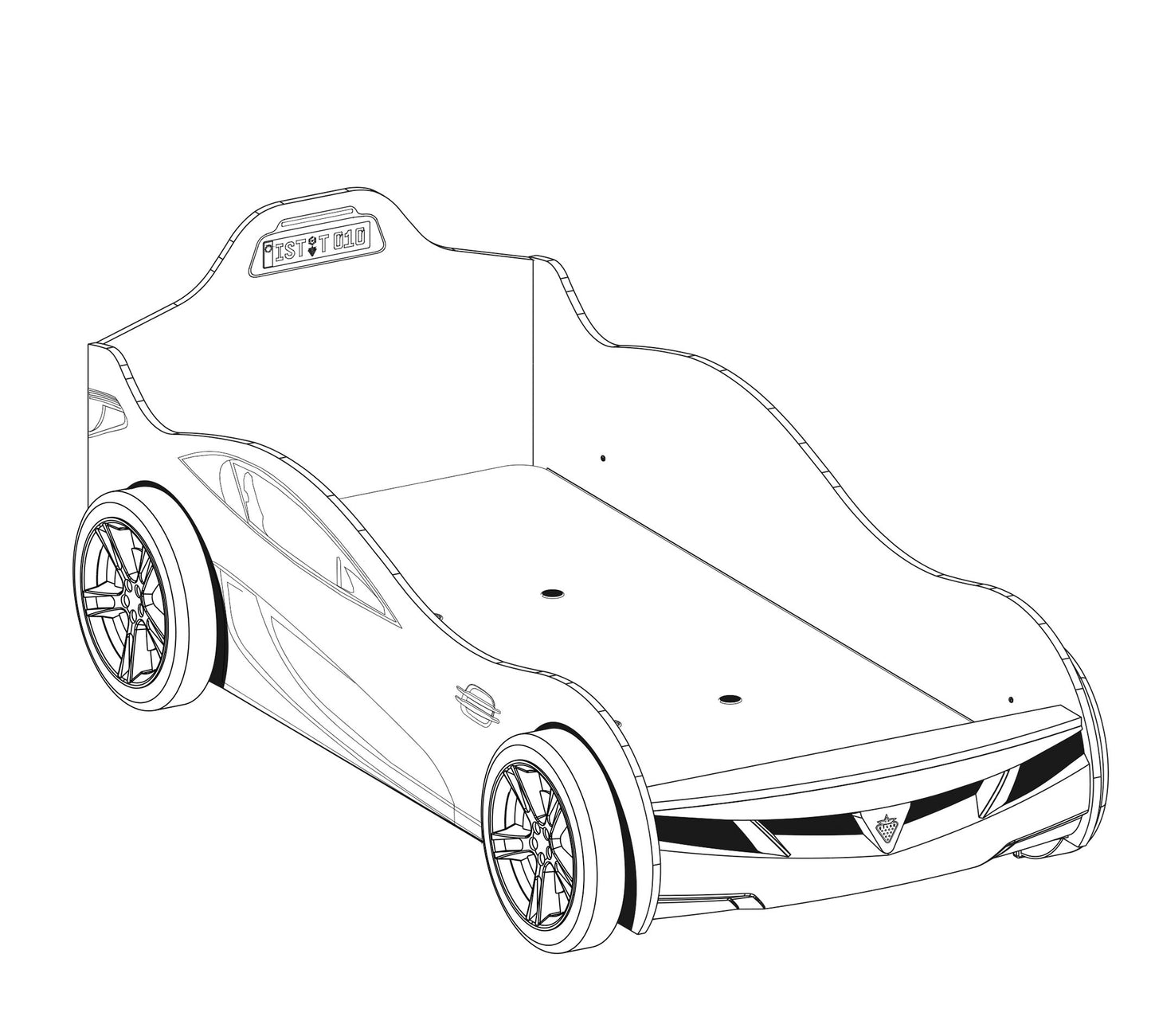 Детско легло-кола Coupe (червено) (90/190см)