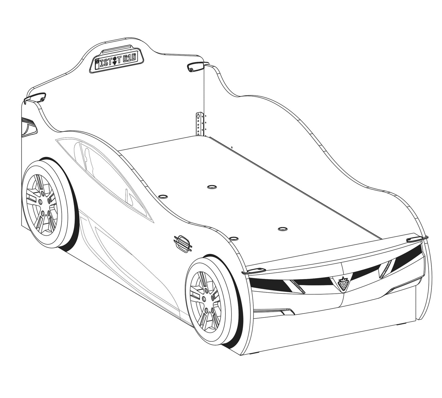 Детско легло-кола Coupe (с приятел) (червено) (90/190 - 90/180см)