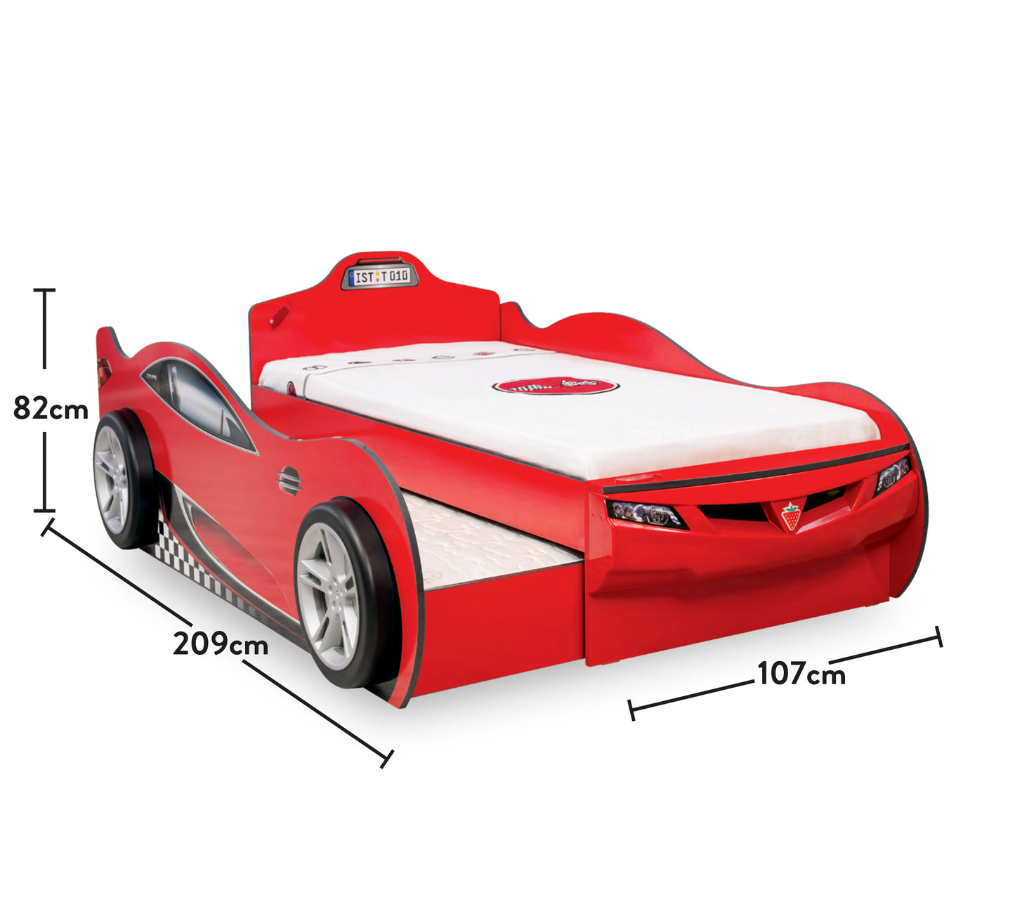 Детско легло-кола Coupe (с приятел) (червено) (90/190 - 90/180см)
