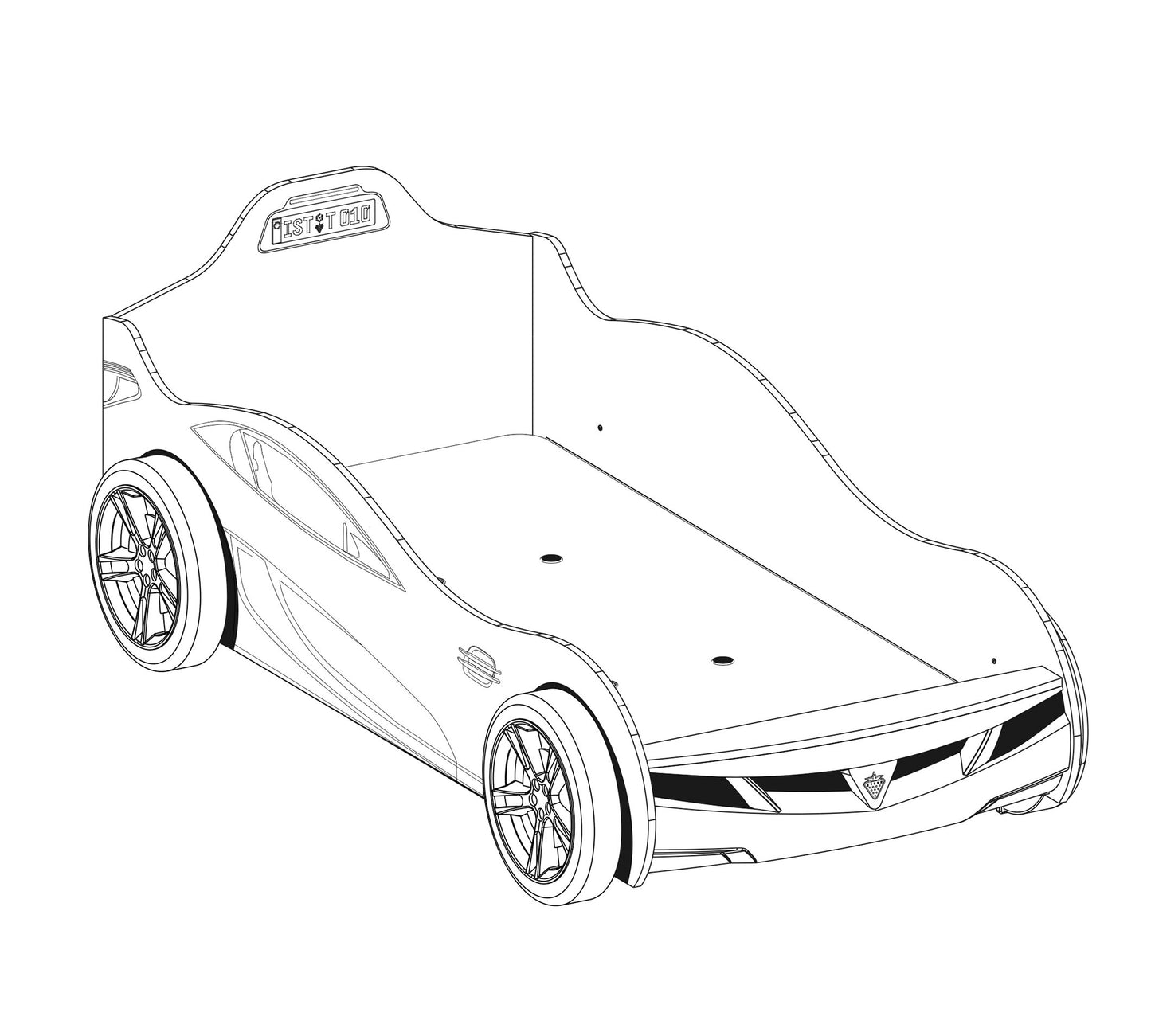 Детско легло-кола Coupe (бяло) (90/190см)