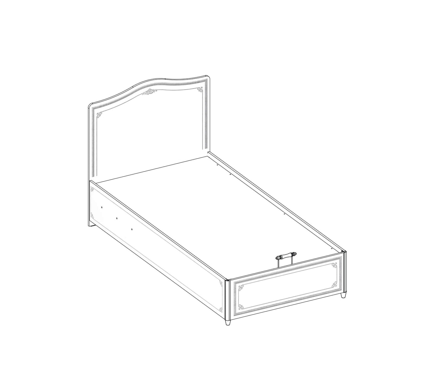 Детско легло Selena Grey Bedbase (100x200 cm)