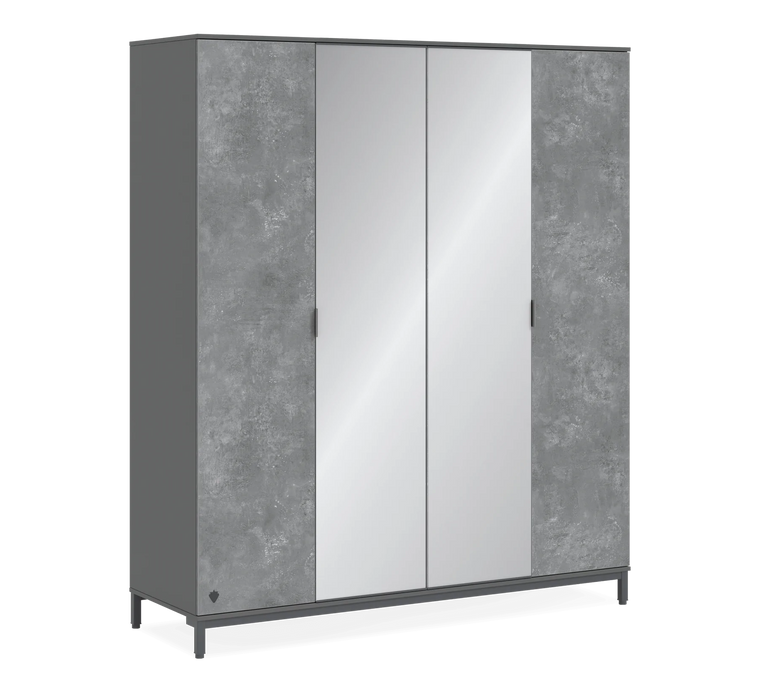 Четирикрилен гардероб Space Gray, изображение 2 от 5