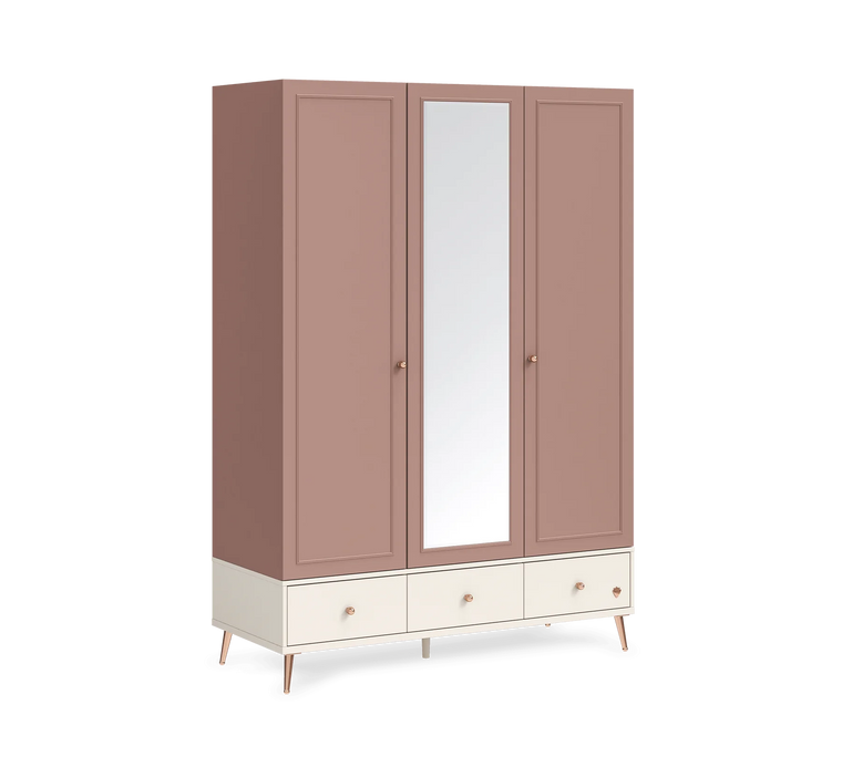 Трикрилен гардероб Elegance с огледало, изображение 2 от 8