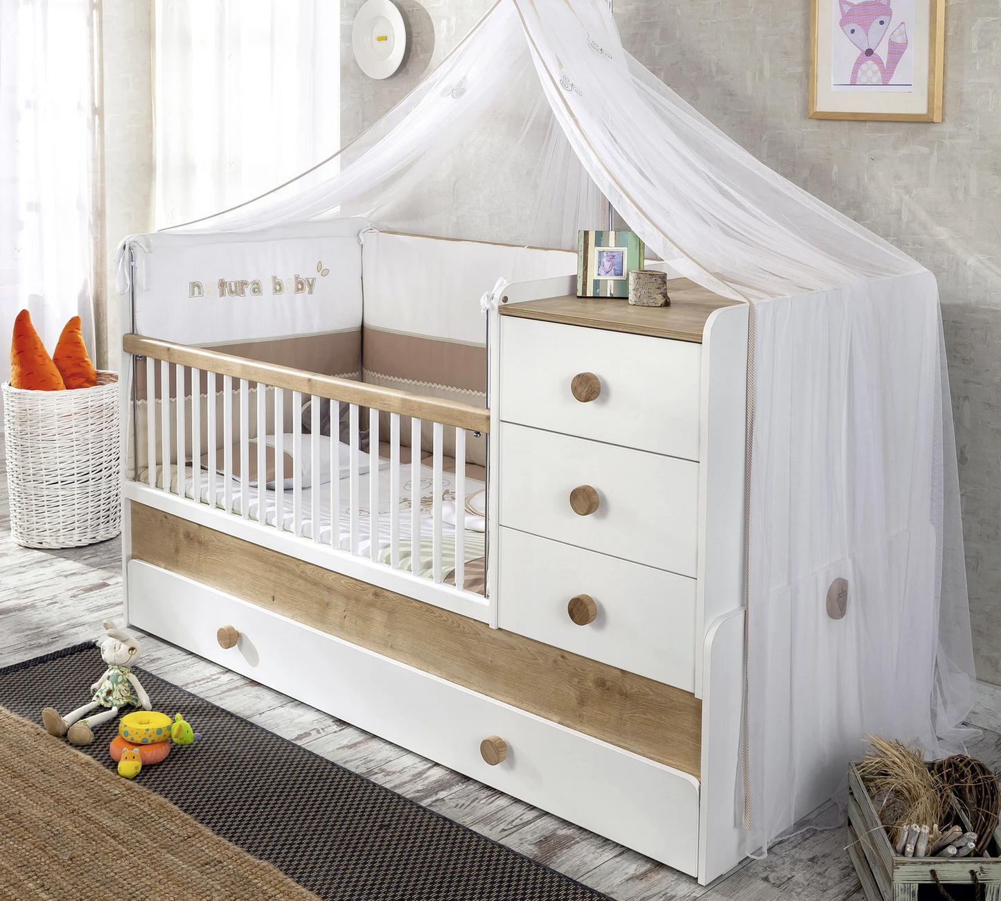 Трансформираща бебешка кошара Natura Baby Sl (80/180см)