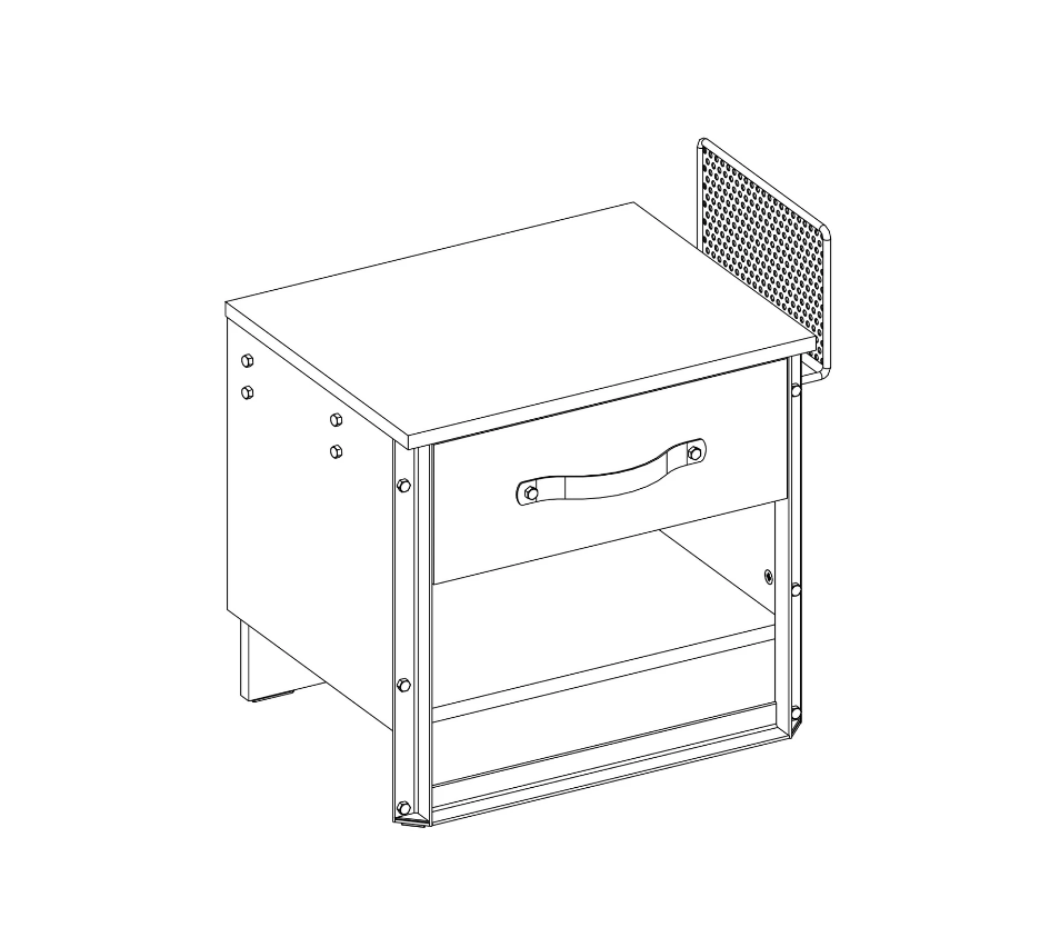 Нощно шкафче Dark Metal