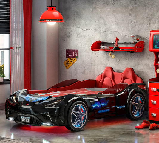 Детско легло-кола GTE (черно) (100/190см)