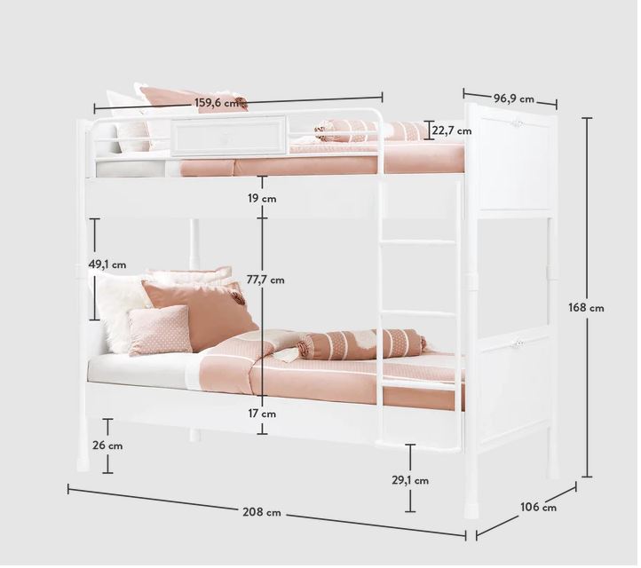Детско двуетажно легло Romantica (90/200см)