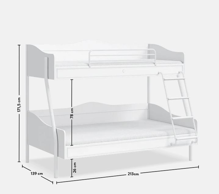 Двуетажно легло Romantic (90x200-120x200 см)