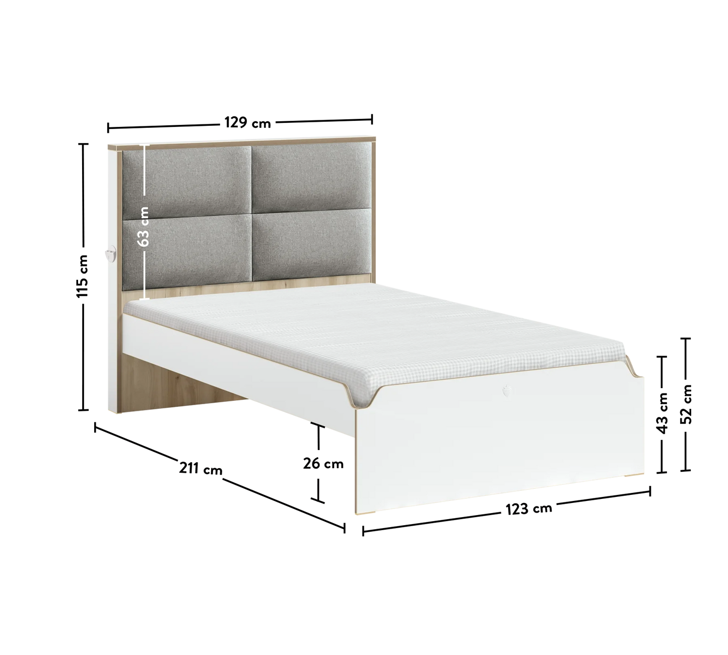 Младежко легло с тапицирана табла Modera 100x200см