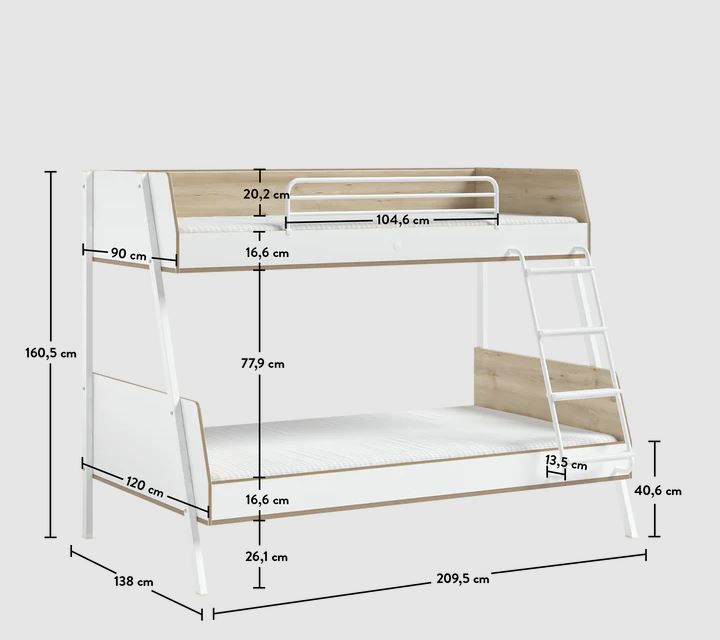 Двуетажно легло Modera 120x200см - 90x200см