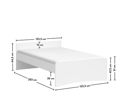 Легло без табла White (120х200см)