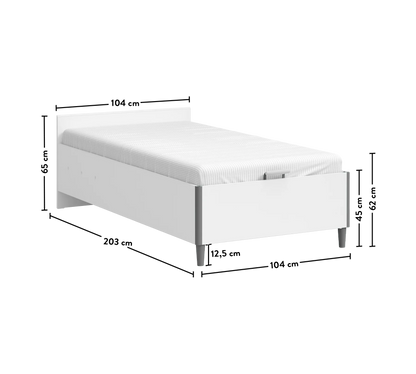 Легло с база без табла White (100/200см)