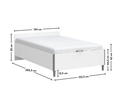 Легло с база без табла White (120/200см)