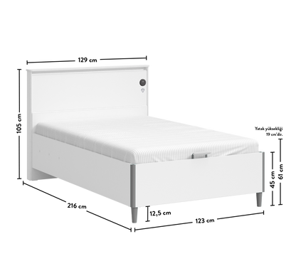 White Bazalı Karyola