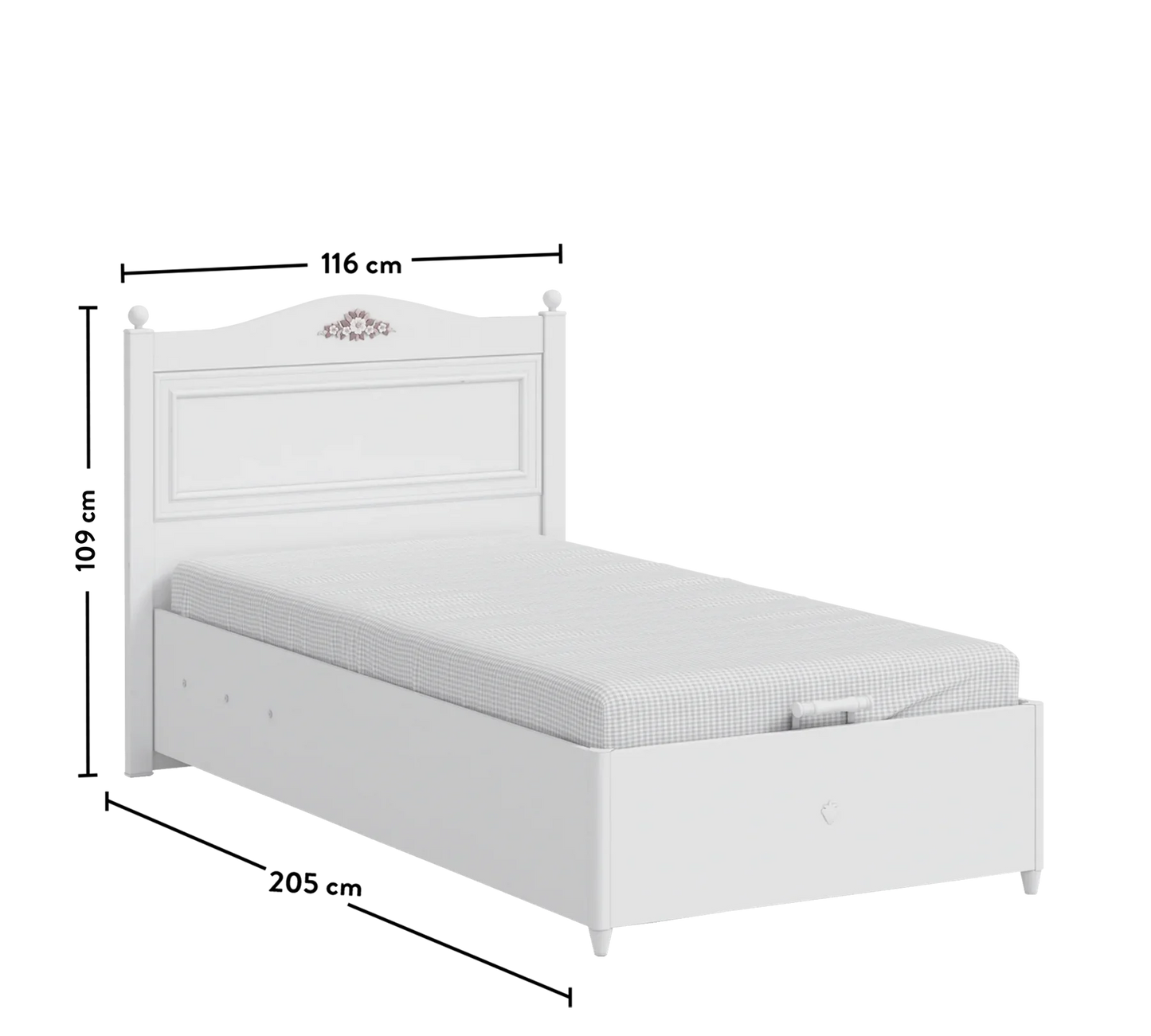 Легло с ракла Rustic White 100х200см