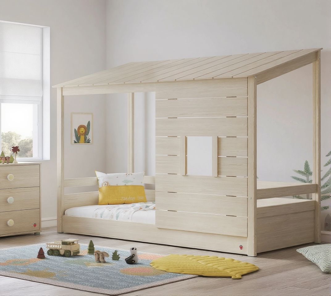 Легло с покрив и прозорец Montes Natural