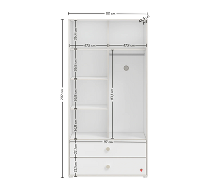 Двукрилен гардероб Montes White
