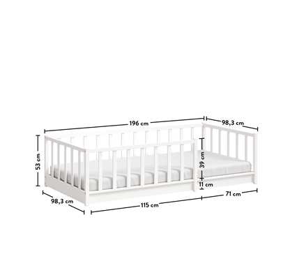 Легло без покрив  Montes White 90x190 см