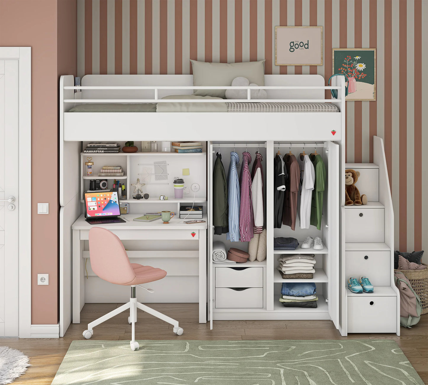 Двукрилен гардероб Studio White