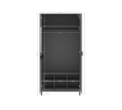 Двукрилен гардероб Space Gray