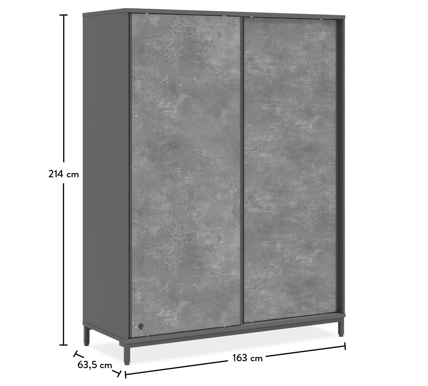 Гардероб с плъзгащи се врати Space Gray