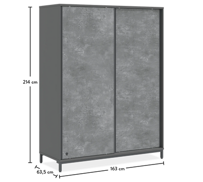 Гардероб с плъзгащи се врати Space Gray