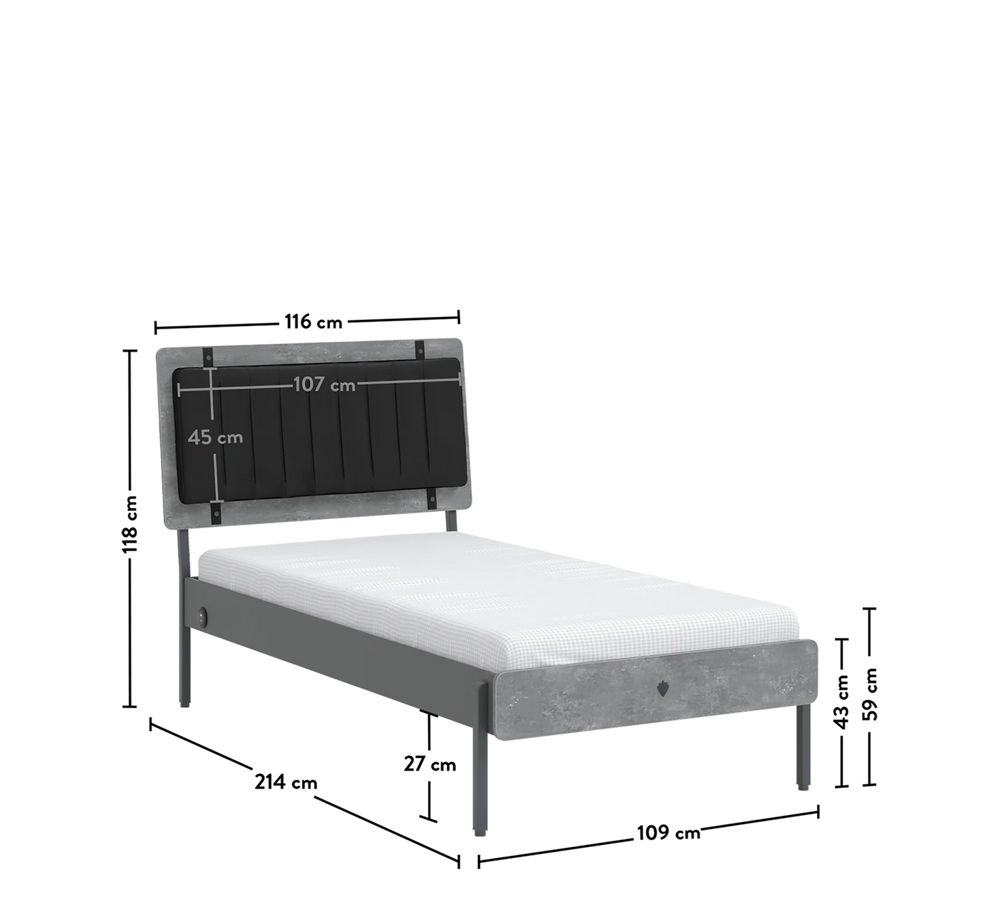Детско легло Space Gray (100х200см)