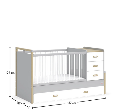 Трансформираща бебешка кошара Mino (80/180см)