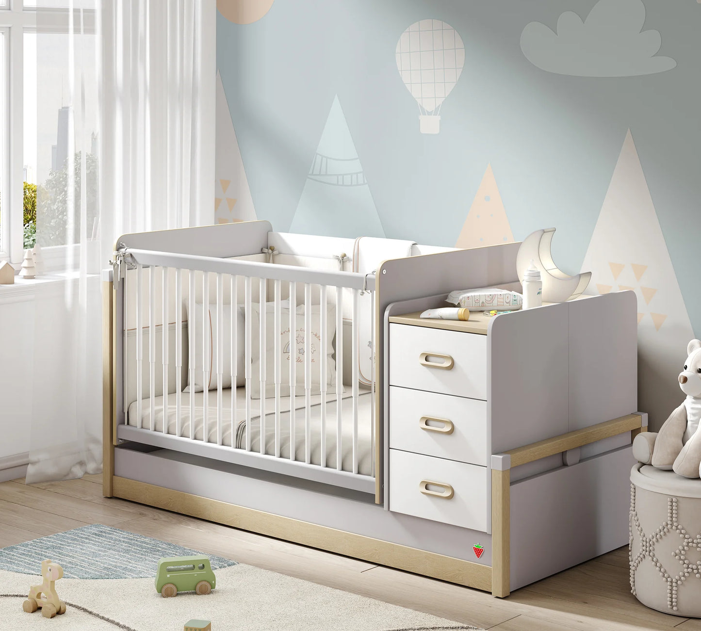 Трансформираща кошара Baby Mino (70x115-70x160cm)