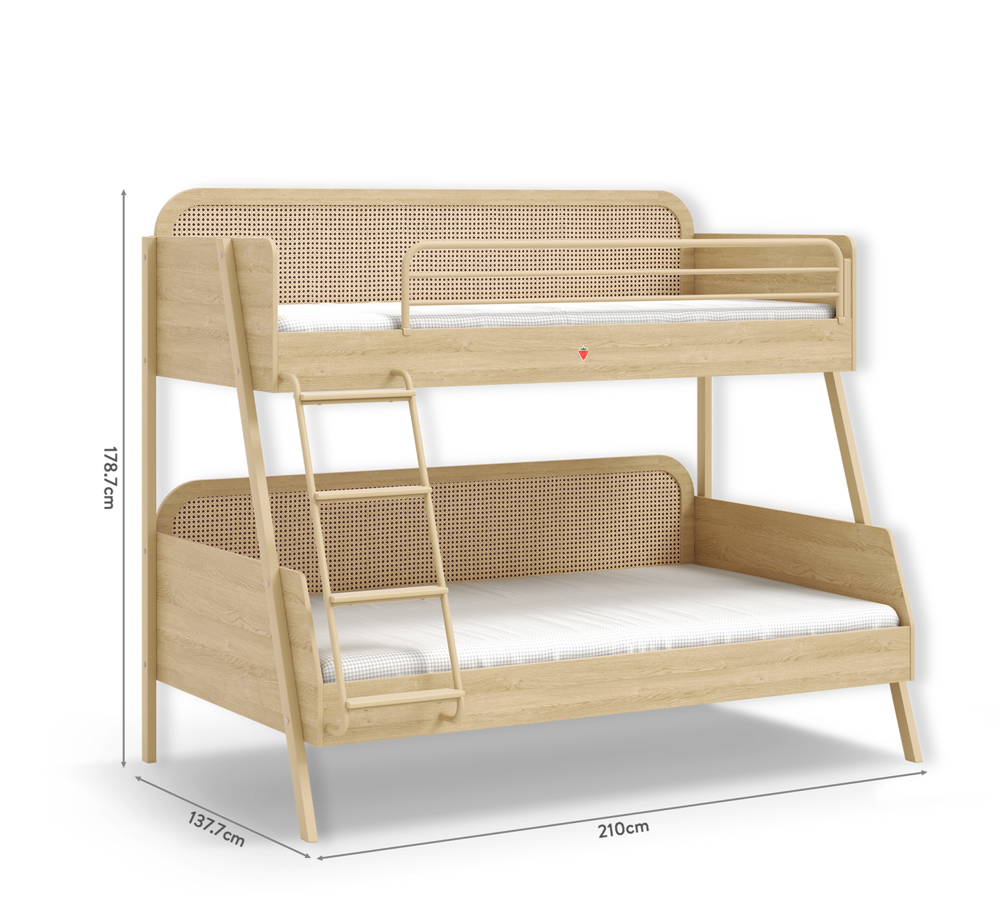 Двуетажно легло Loof 120x200см - 90x200см