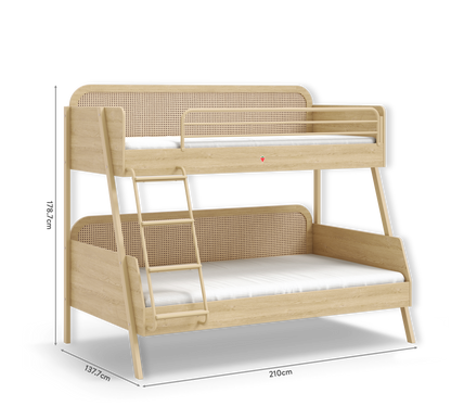 Двуетажно легло Loof 120x200см - 90x200см