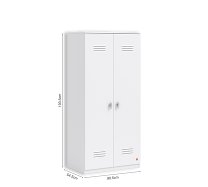 Двукрилен гардероб Locker White