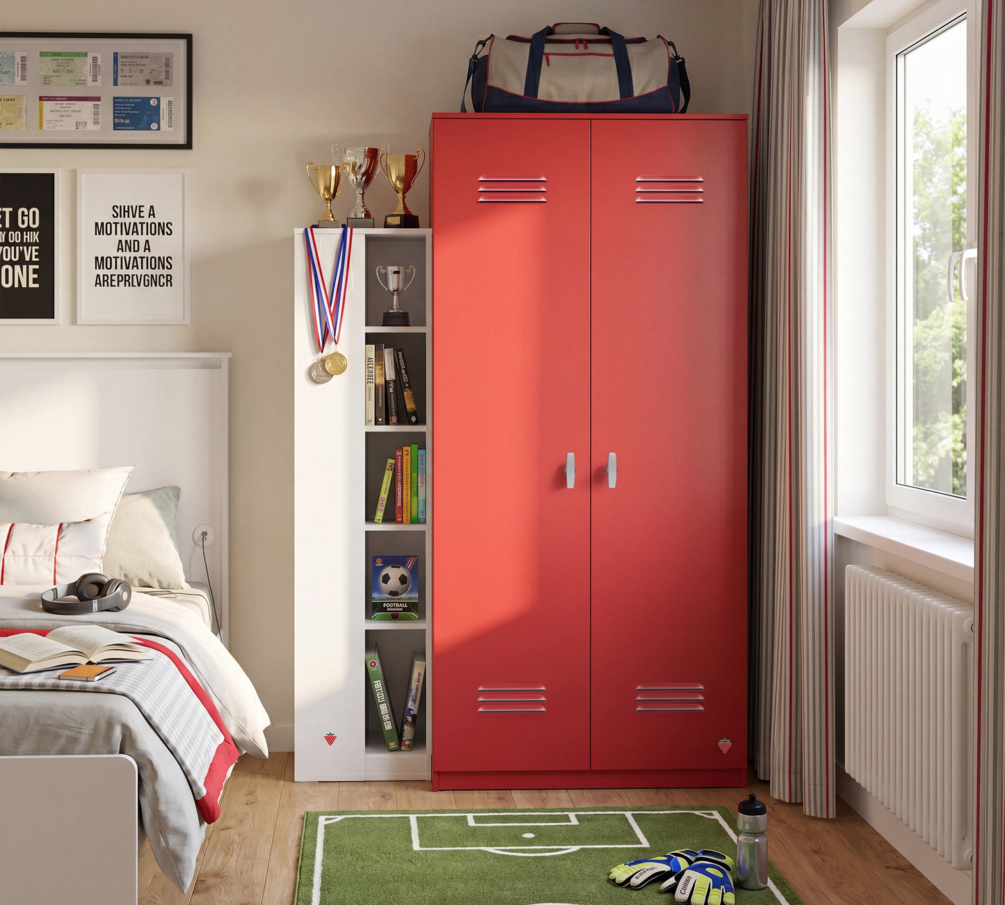 Двукрилен гардероб Locker Red
