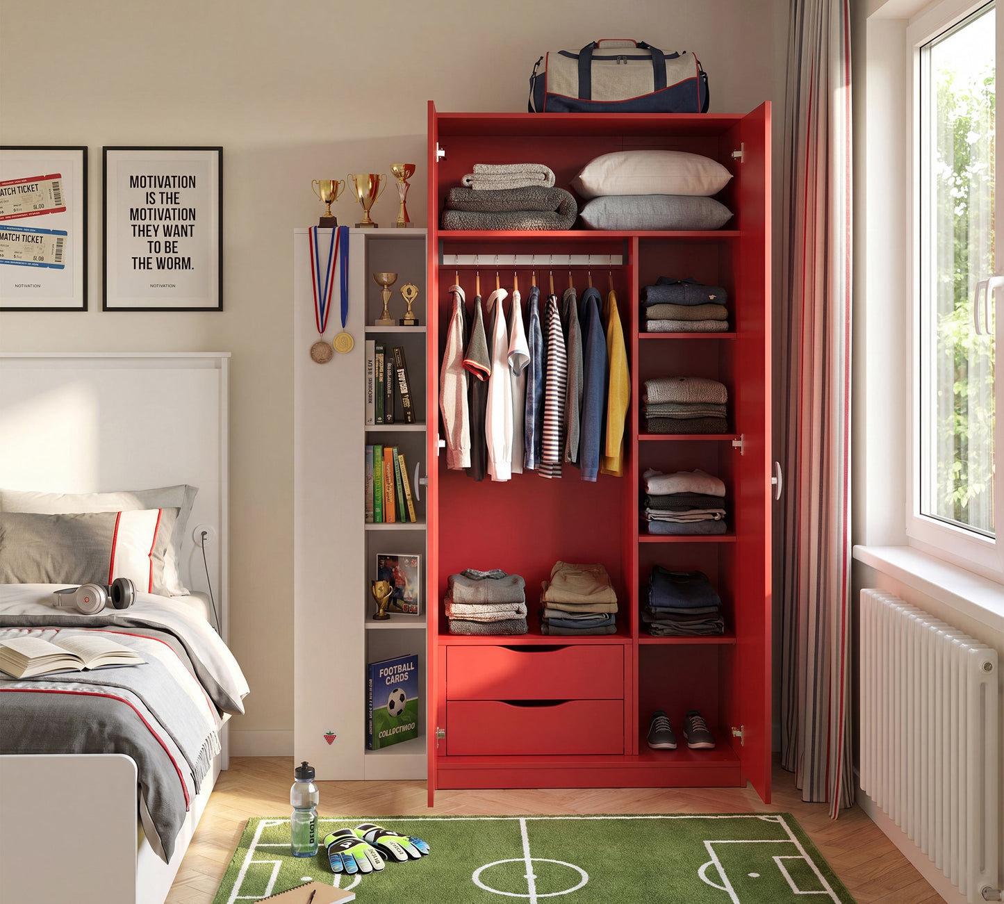 Двукрилен гардероб Locker Red
