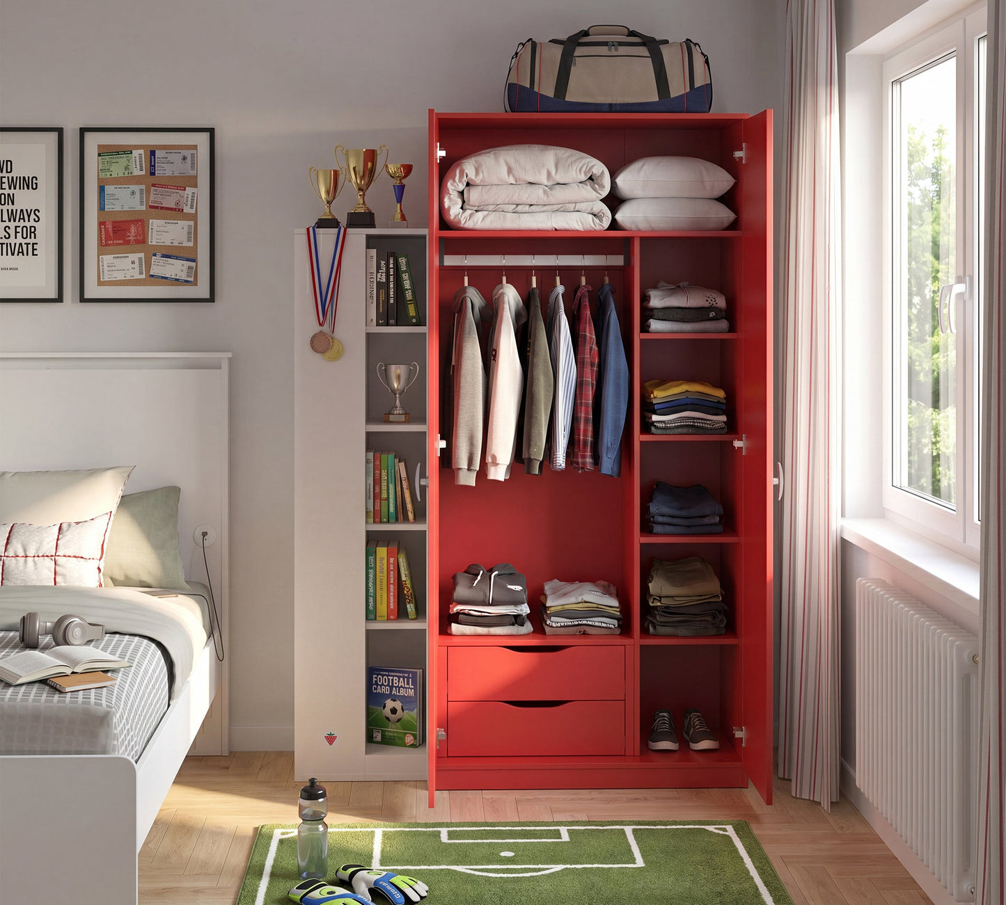 Двукрилен гардероб Locker Red