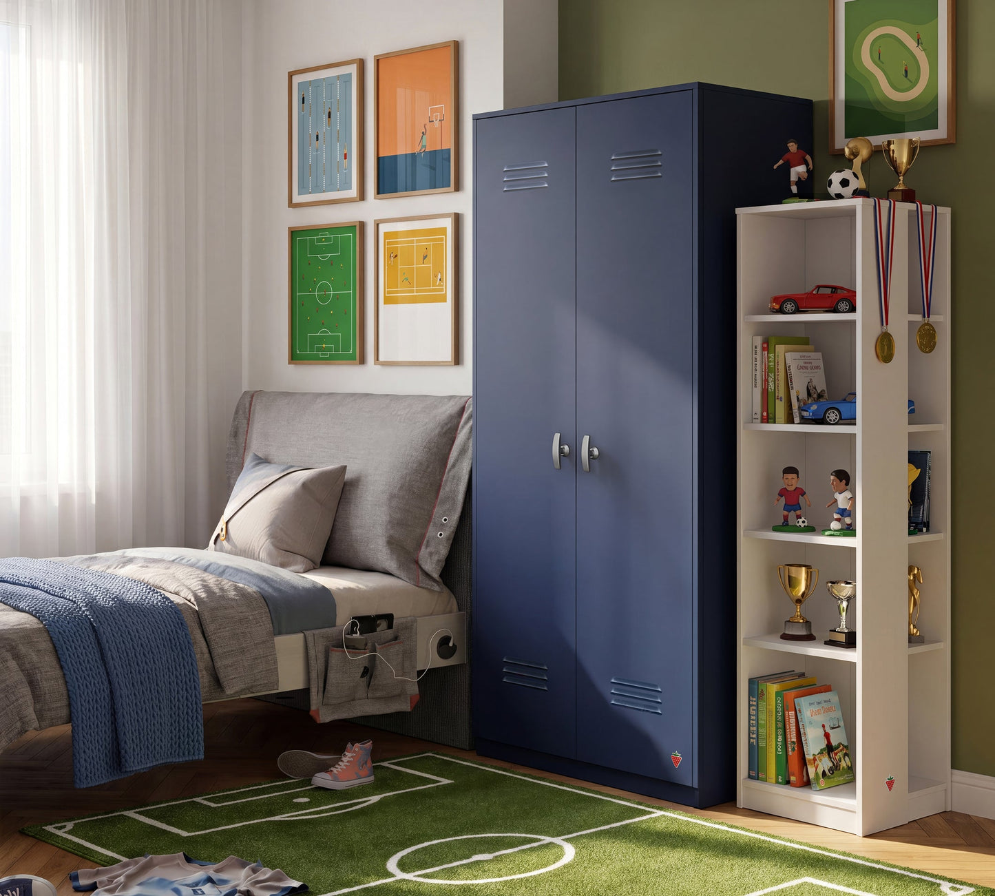 Двукрилен гардероб Locker Dark blue