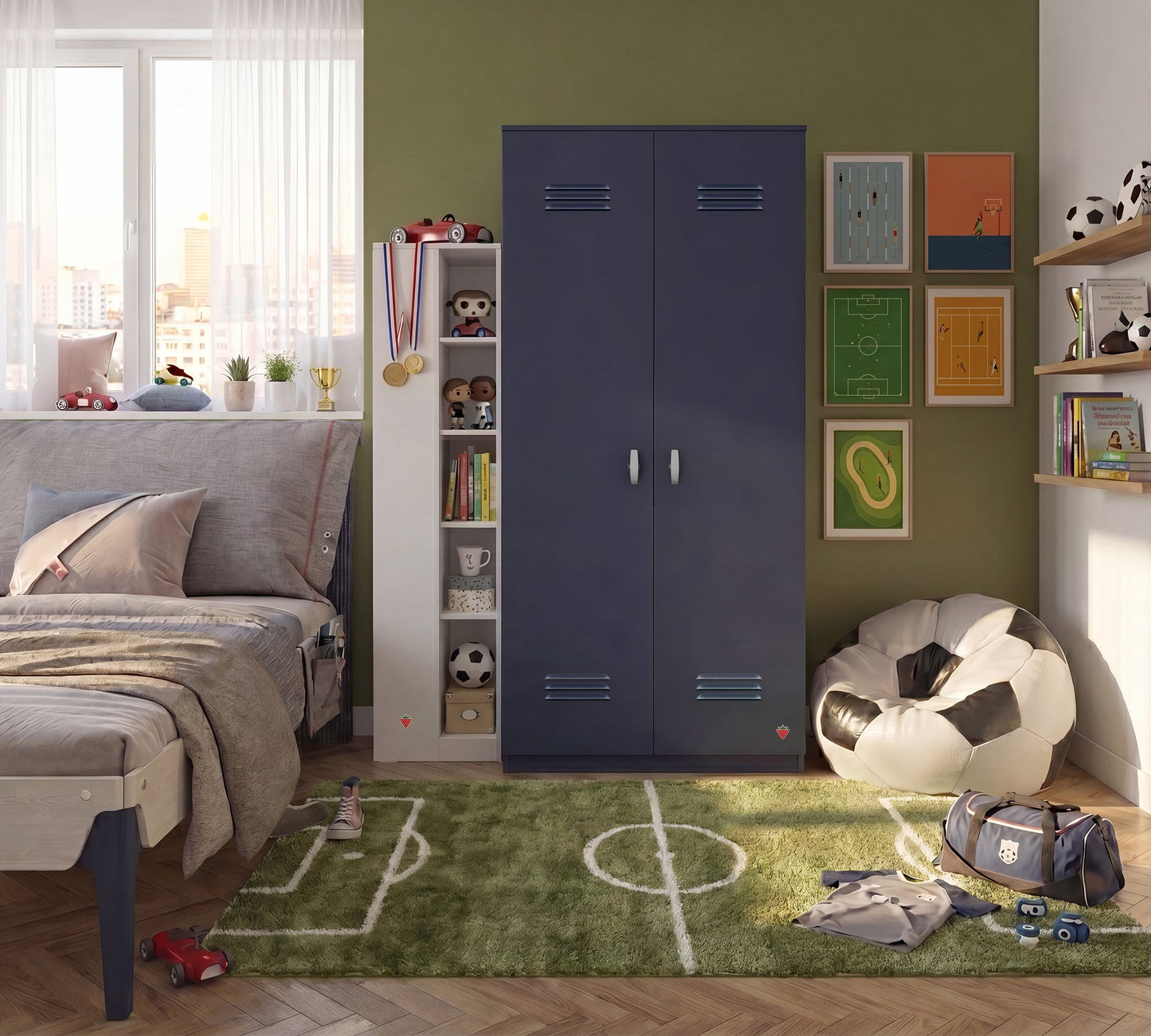 Двукрилен гардероб Locker Dark blue