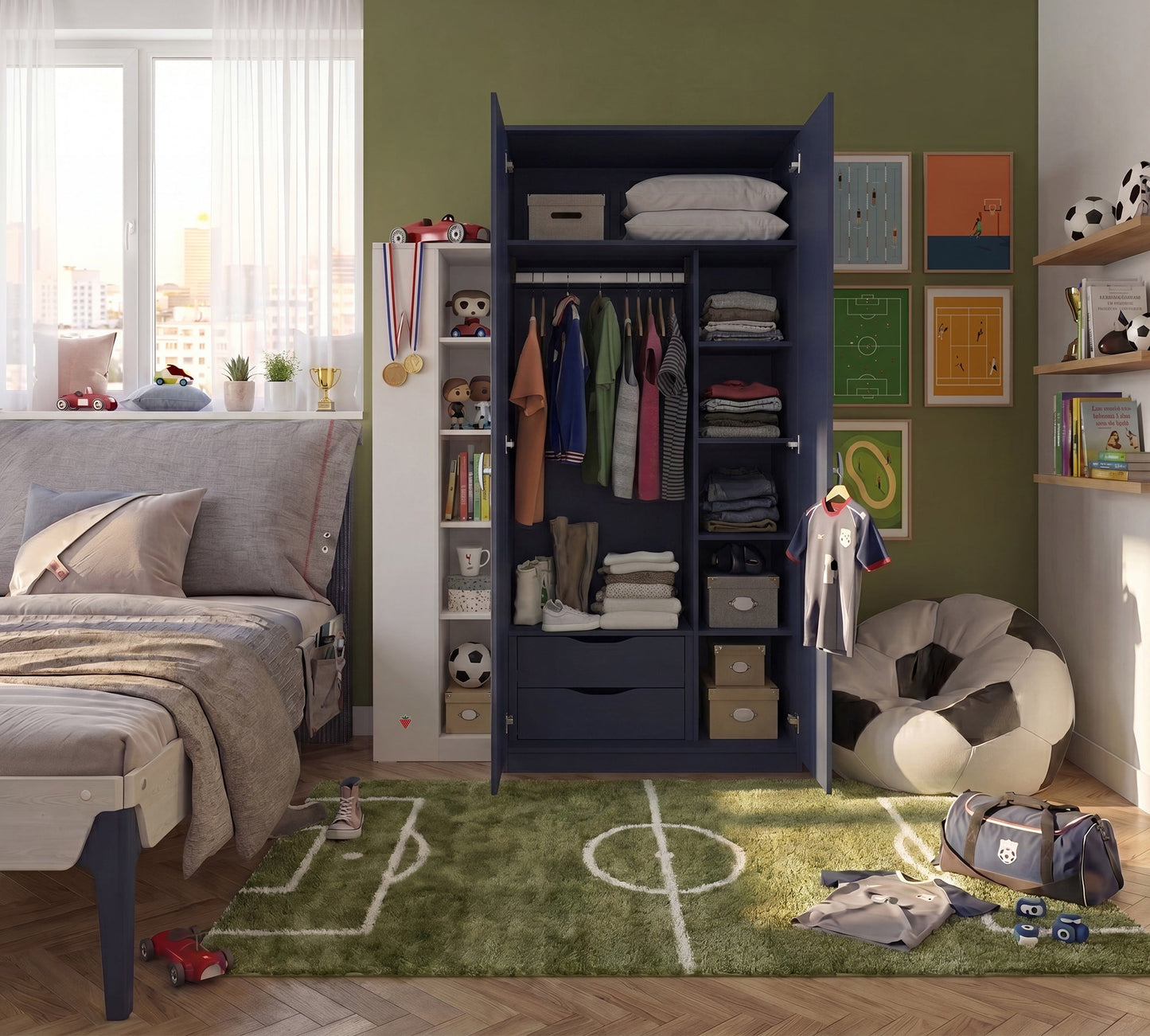 Двукрилен гардероб Locker Dark blue