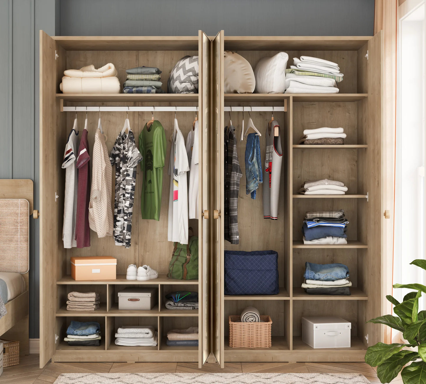 Четирикрилен гардероб Mocha