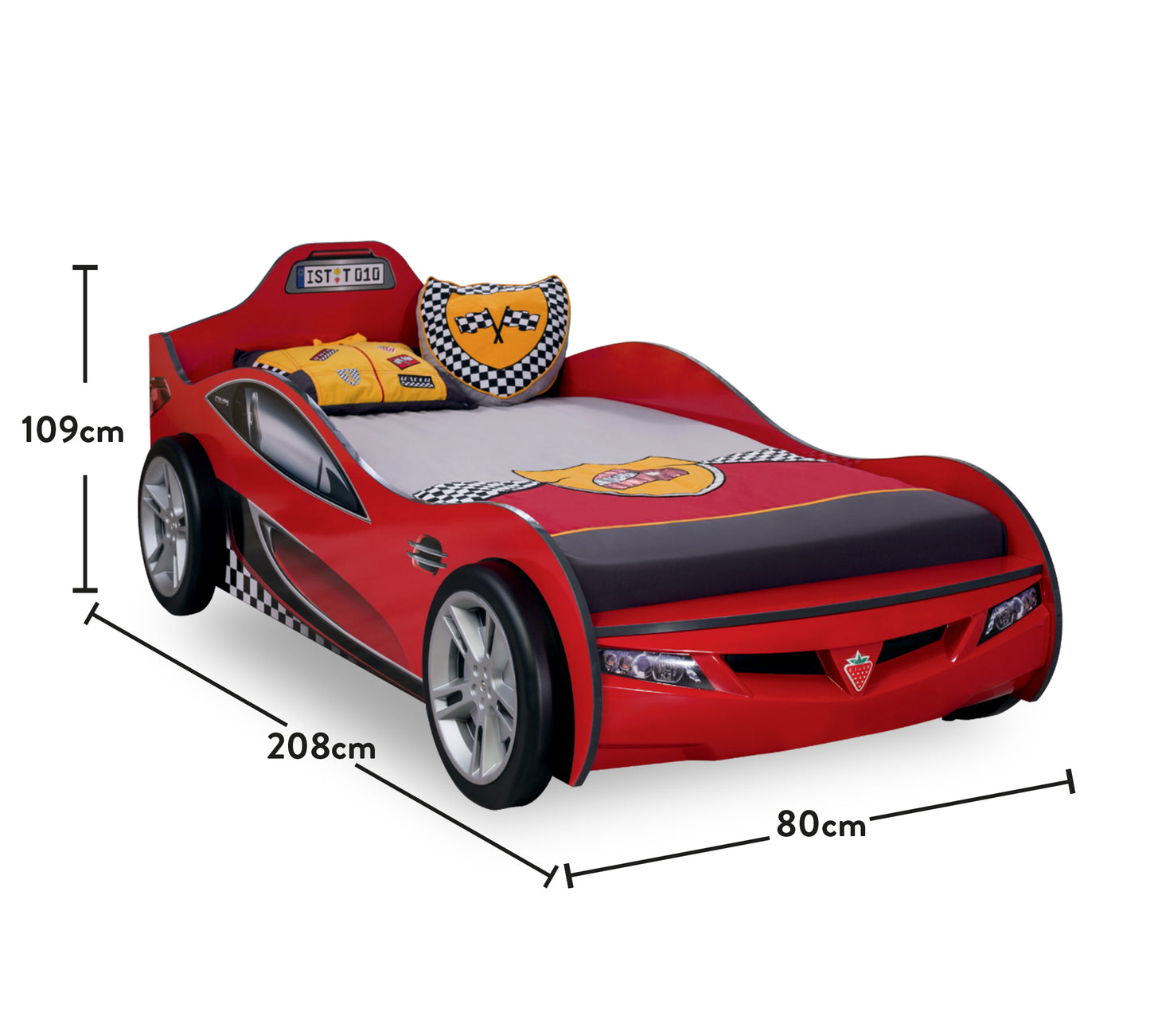 Детско легло-кола Coupe (червено) (90/190см)